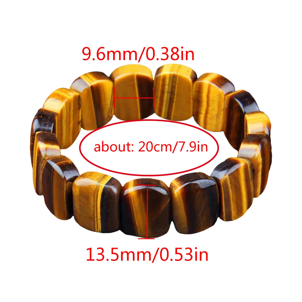 Natural Tiger Eye Stone Square Handmade Reiki Healing Meditation Bangles Bracelets