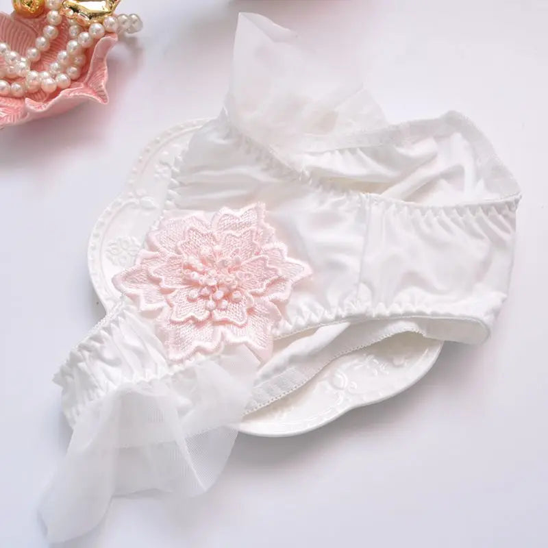 Flower Milk Silk High Elasticity Seamless Cute Lovely Sweety Mesh Underwear