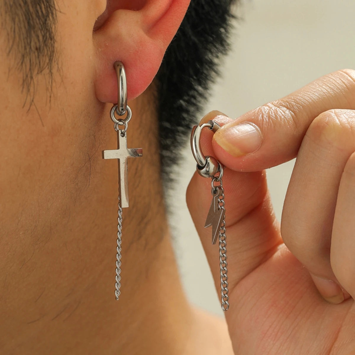 2PC Rascal Handsome Irregular Earrings
