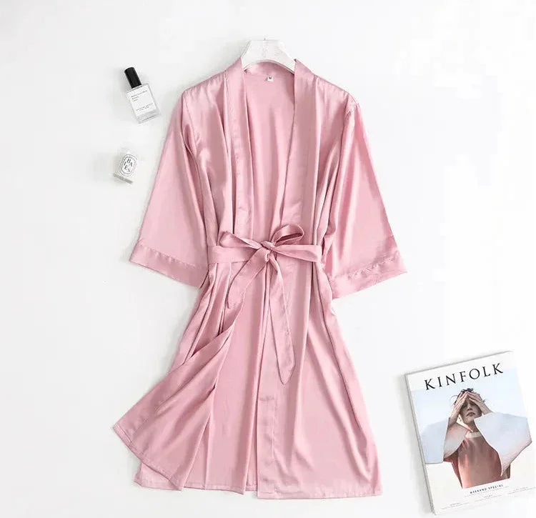 White Bride Silk Satin Robe Lingerie