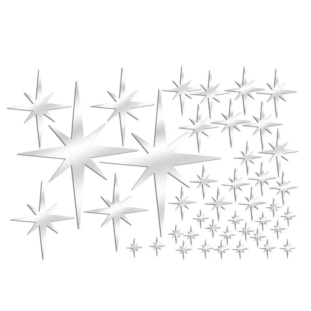20/42pcs Acrylic Star Mirror Wall Stickers