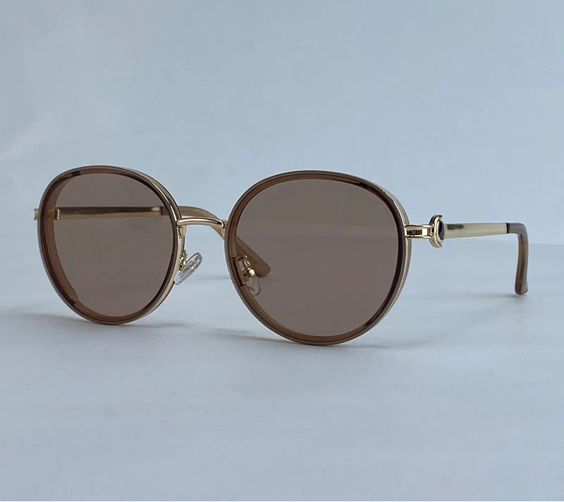 Oversized Round Luxury Vintage Metal Frame Sunglasses