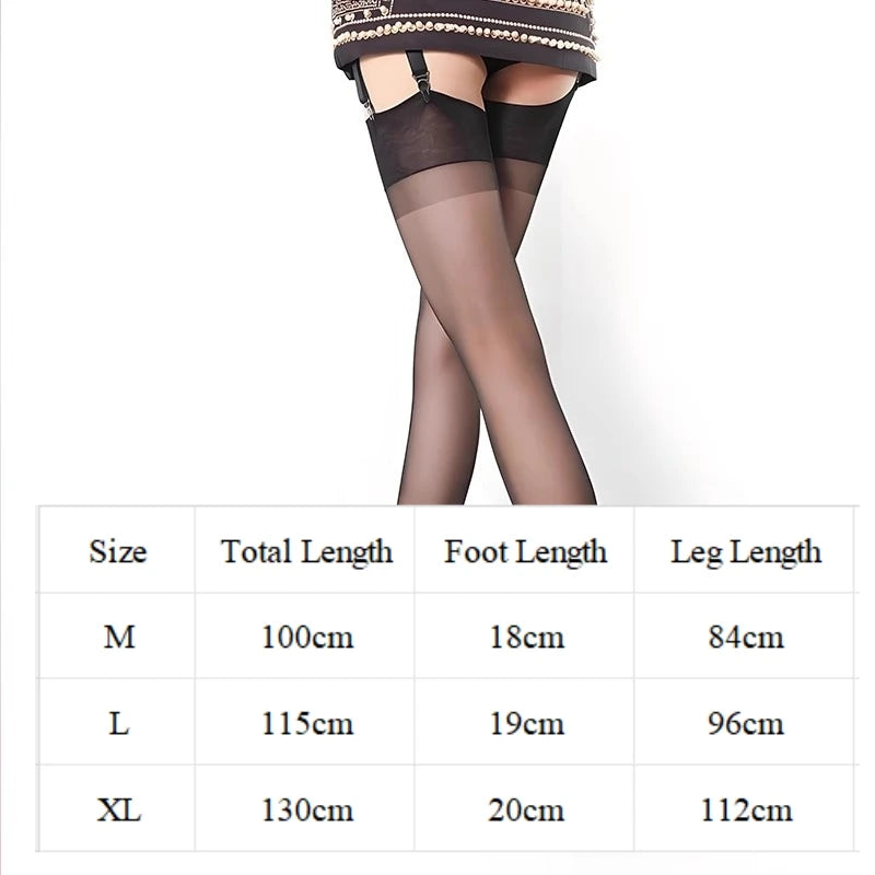 Medias extralargas de nailon sin elasticidad hasta el muslo