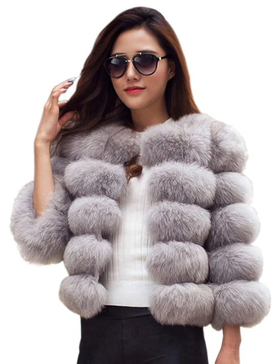 Mink Faux Fur Fluffy Jacket Coats