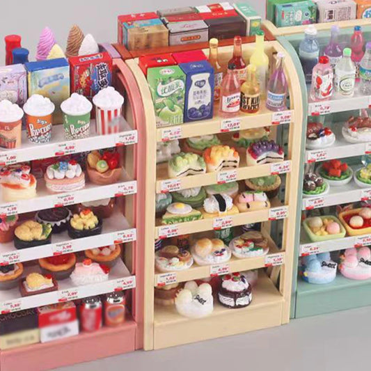 Miniature Store Display Shelf Dollhouse Furniture Mini Food Simulation Play