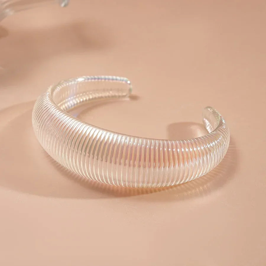 Bohemia Transparent Colorful Acrylic Wide Cuff Bracelet
