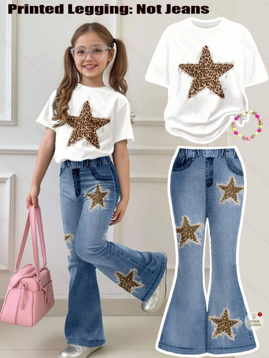 Two-Piece Casual Short-Sleeve Crewneck T-Shirt Set