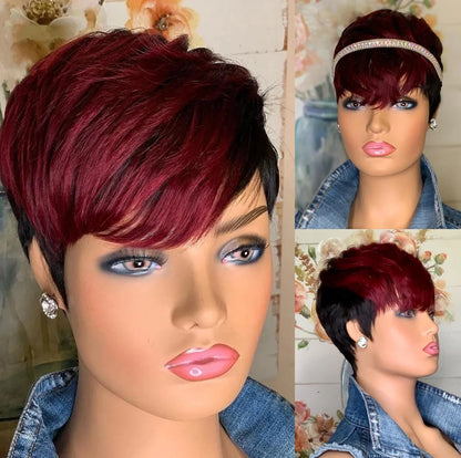 Short Straight  Pixie Cut Hair Bob Wig