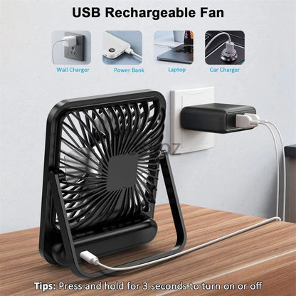 Desk Fan Portable USB Rechargeable Fan