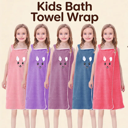Wrap Cute Bunny Ears Microfiber Kids Bath Towel