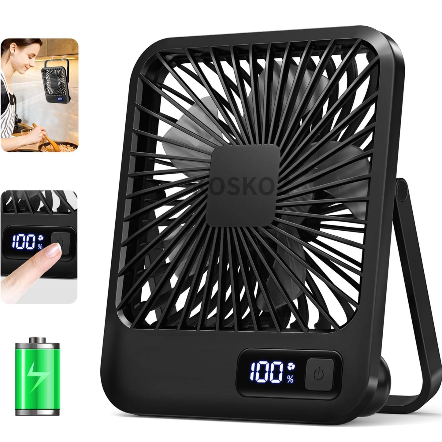 Desk Fan Portable USB Rechargeable Fan