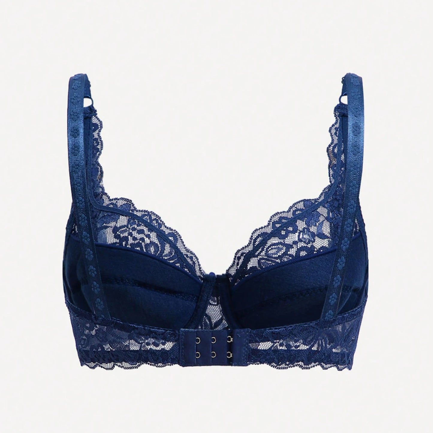 Bow Decor Push-Up Underwire Lace Bra