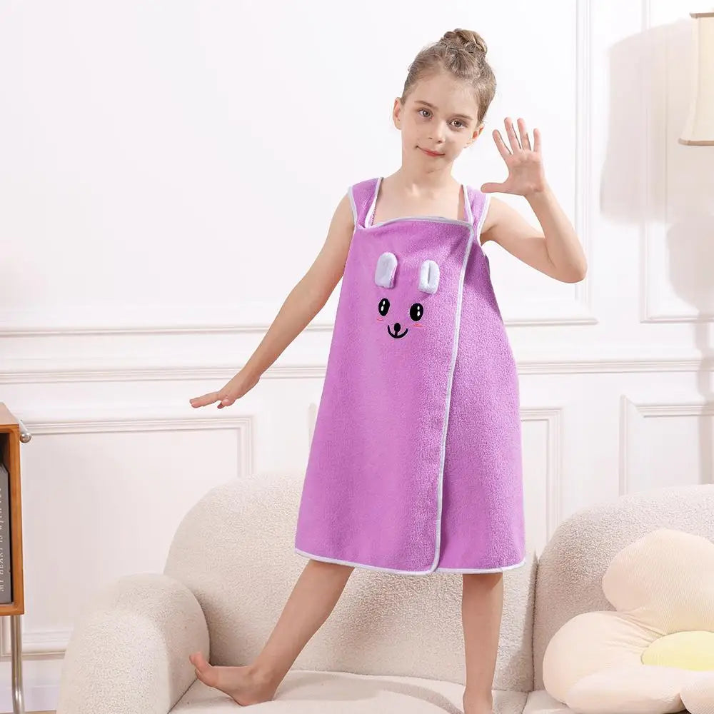 Wrap Cute Bunny Ears Microfiber Kids Bath Towel