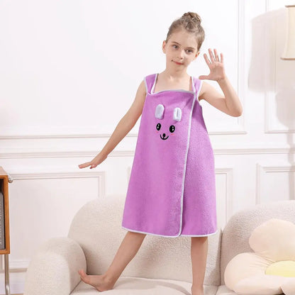 Wrap Cute Bunny Ears Microfiber Kids Bath Towel