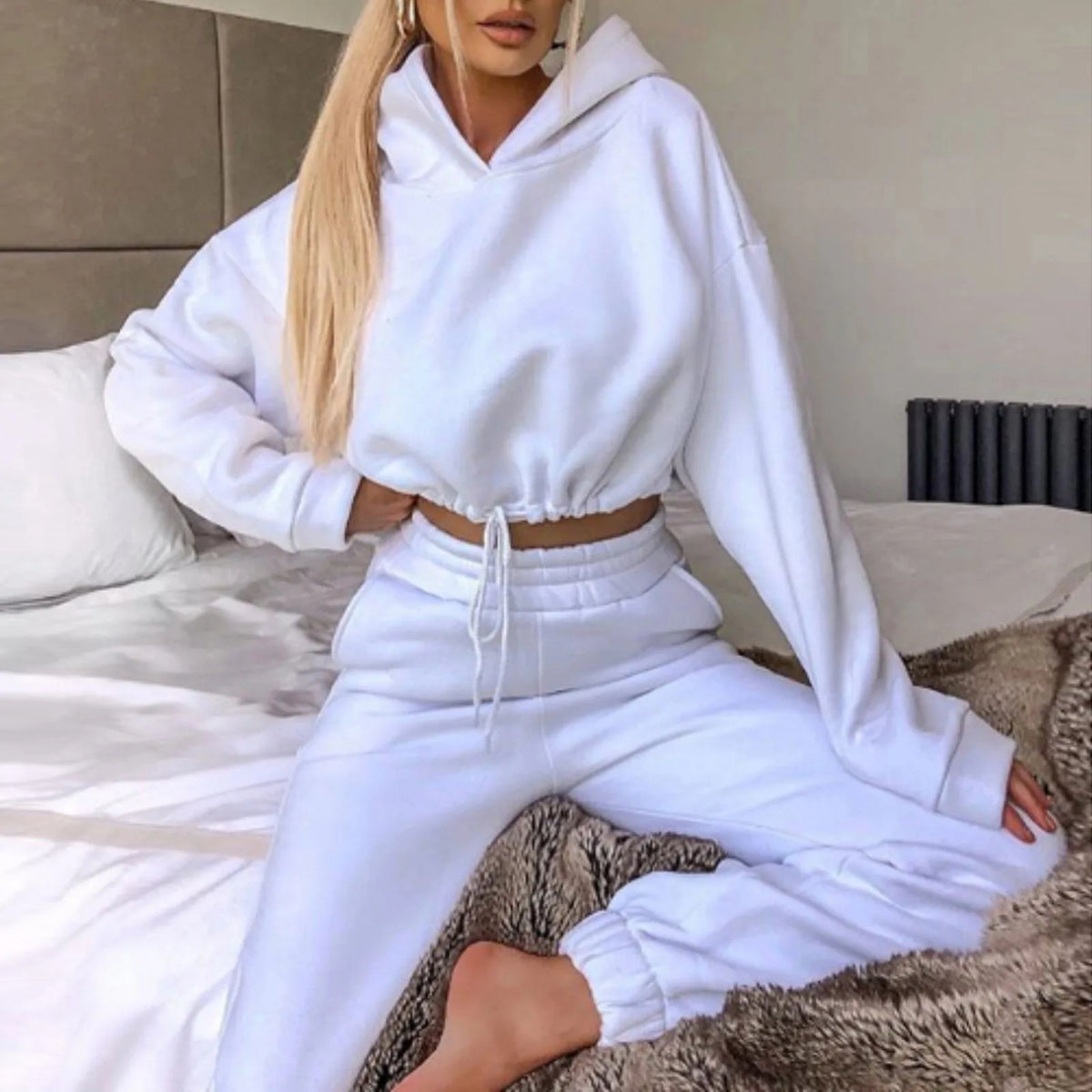 Winter Tracksuit Oversized Hoodie Sweatpants Sportswear Set