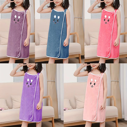 Wrap Cute Bunny Ears Microfiber Kids Bath Towel
