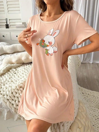 Casual Sweet Cute Rabbit Soft Sleepwear