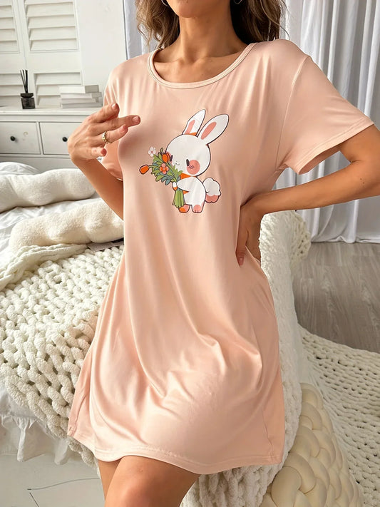 Casual Sweet Cute Rabbit Soft Sleepwear