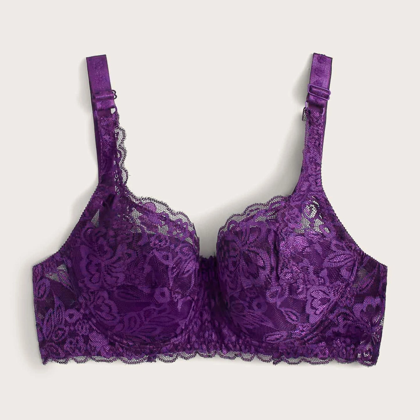 Bow Decor Push-Up Underwire Lace Bra