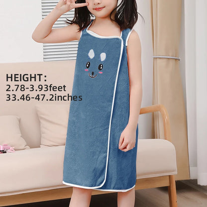 Wrap Cute Bunny Ears Microfiber Kids Bath Towel