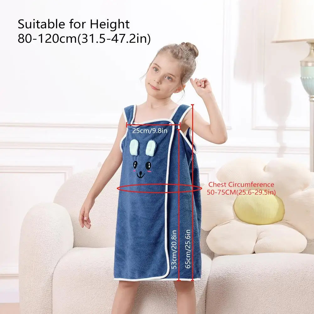 Wrap Cute Bunny Ears Microfiber Kids Bath Towel