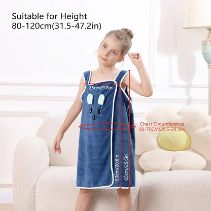 Wrap Cute Bunny Ears Microfiber Kids Bath Towel