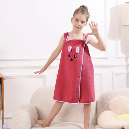 Wrap Cute Bunny Ears Microfiber Kids Bath Towel