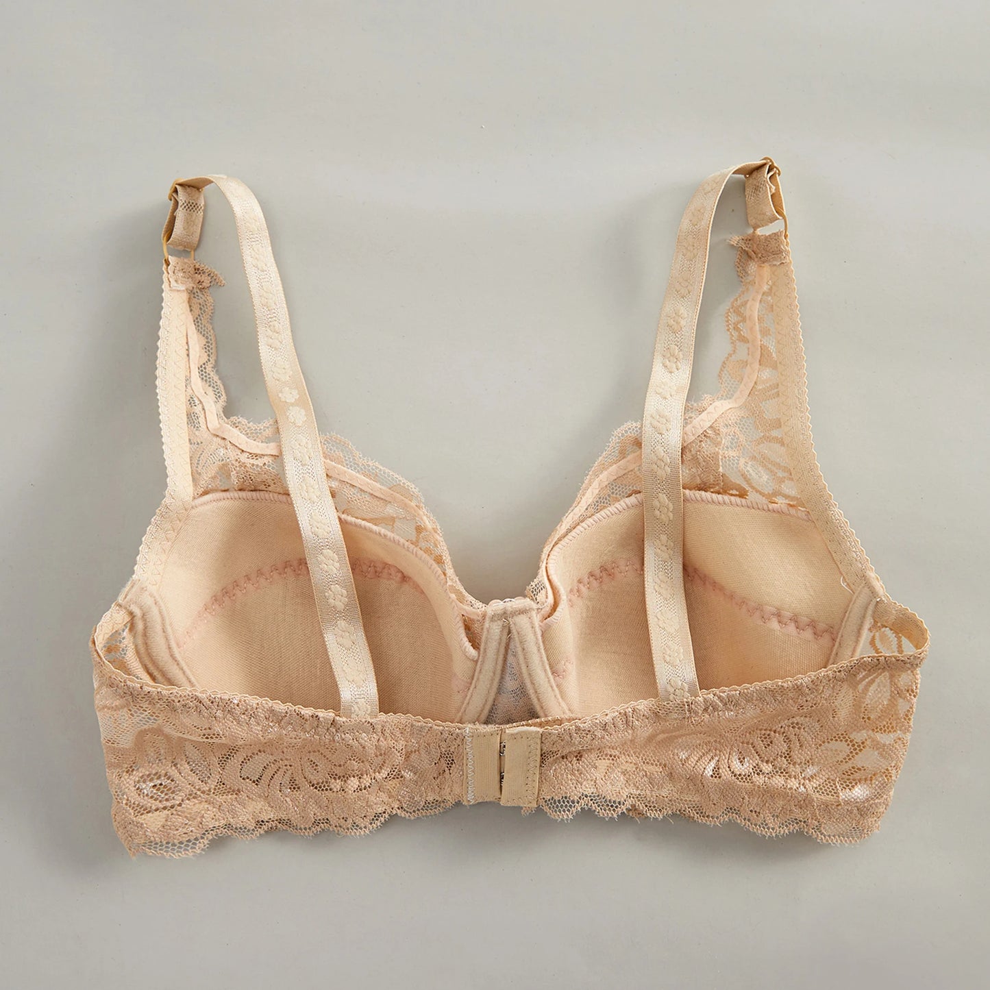 Bow Decor Push-Up Underwire Lace Bra
