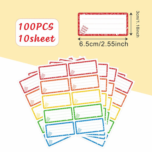 100PCS Colorful Name Tag Stickers