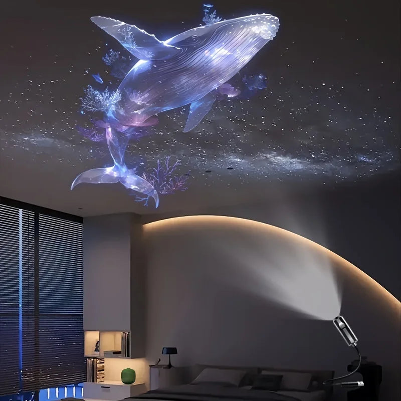 LED USB Projector Light 3/6pcs Projection Night Light
