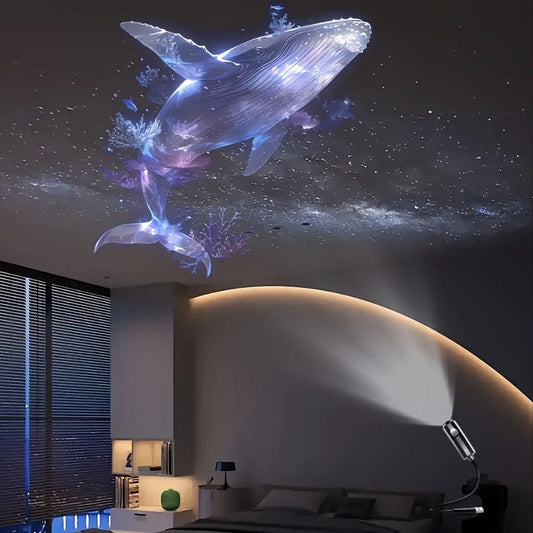 LED USB Projector Light 3/6pcs Projection Night Light