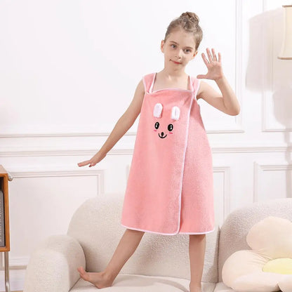 Wrap Cute Bunny Ears Microfiber Kids Bath Towel