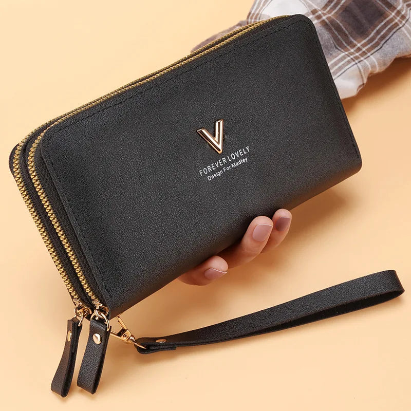 Long Coin Card Holder Leather Wallets