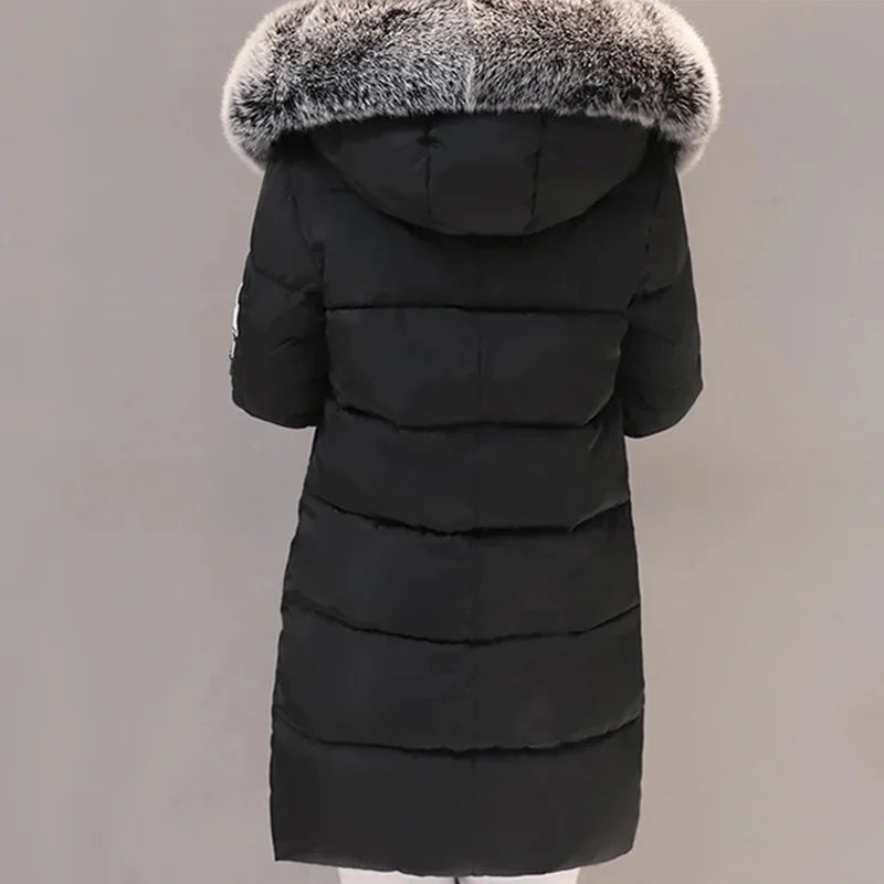 Fur Collar Hooded Parka Long Jacket Coats