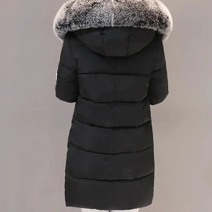 Fur Collar Hooded Parka Long Jacket Coats