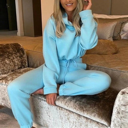 Winter Tracksuit Oversized Hoodie Sweatpants Sportswear Set