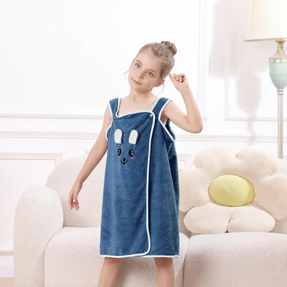 Wrap Cute Bunny Ears Microfiber Kids Bath Towel