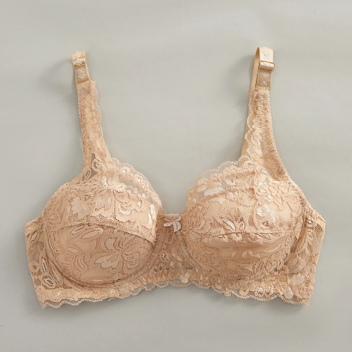 Bow Decor Push-Up Underwire Lace Bra