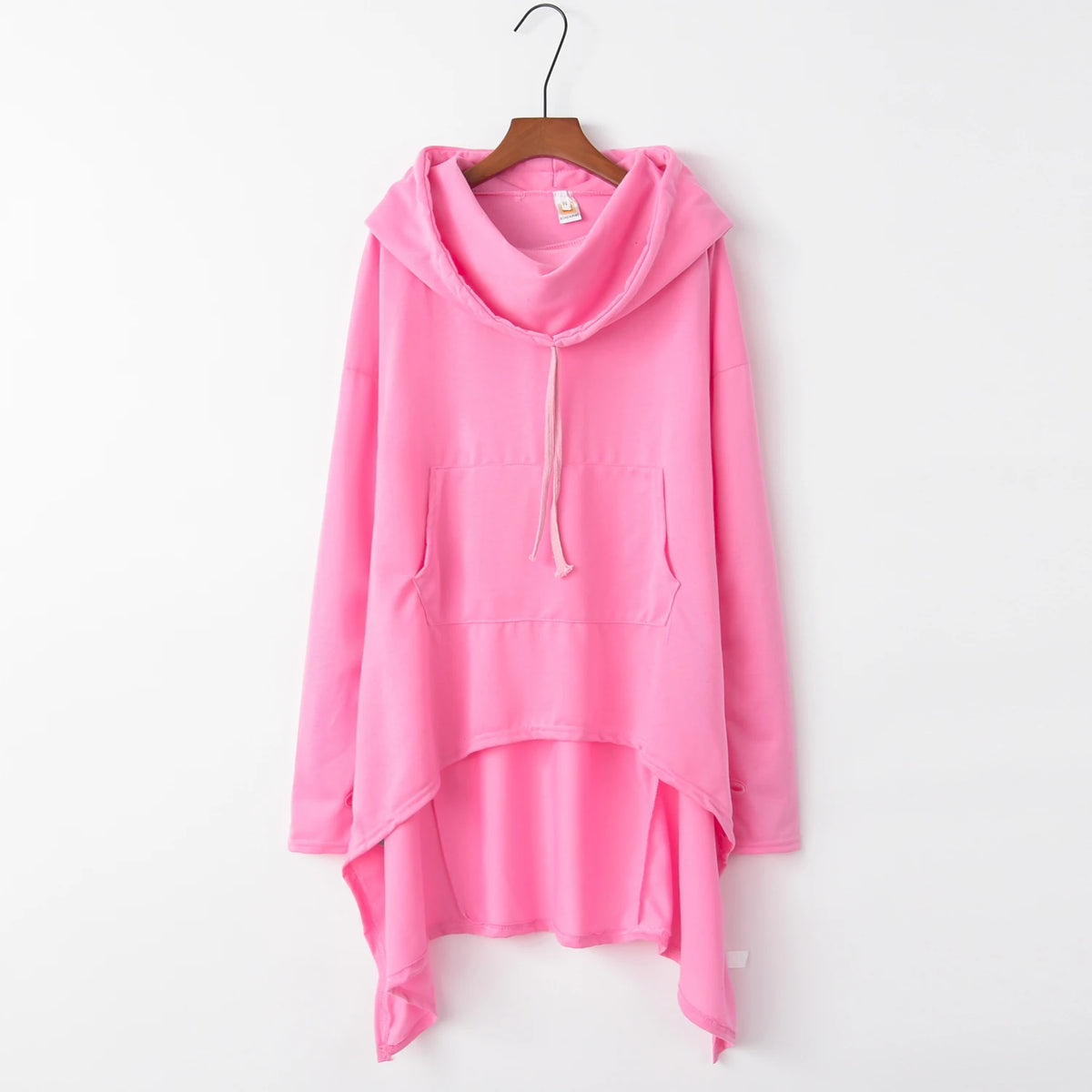 New European and N Pure Color Long Hoodie