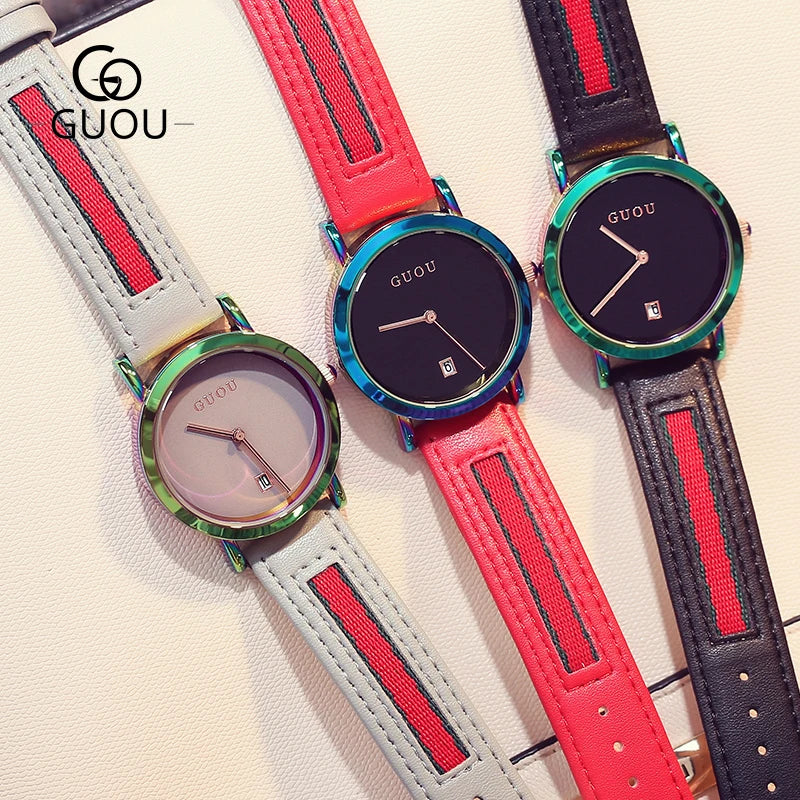 Luxury Stainless Steel Colorful Straps Purple Watches