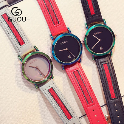 Luxury Stainless Steel Colorful Straps Purple Watches