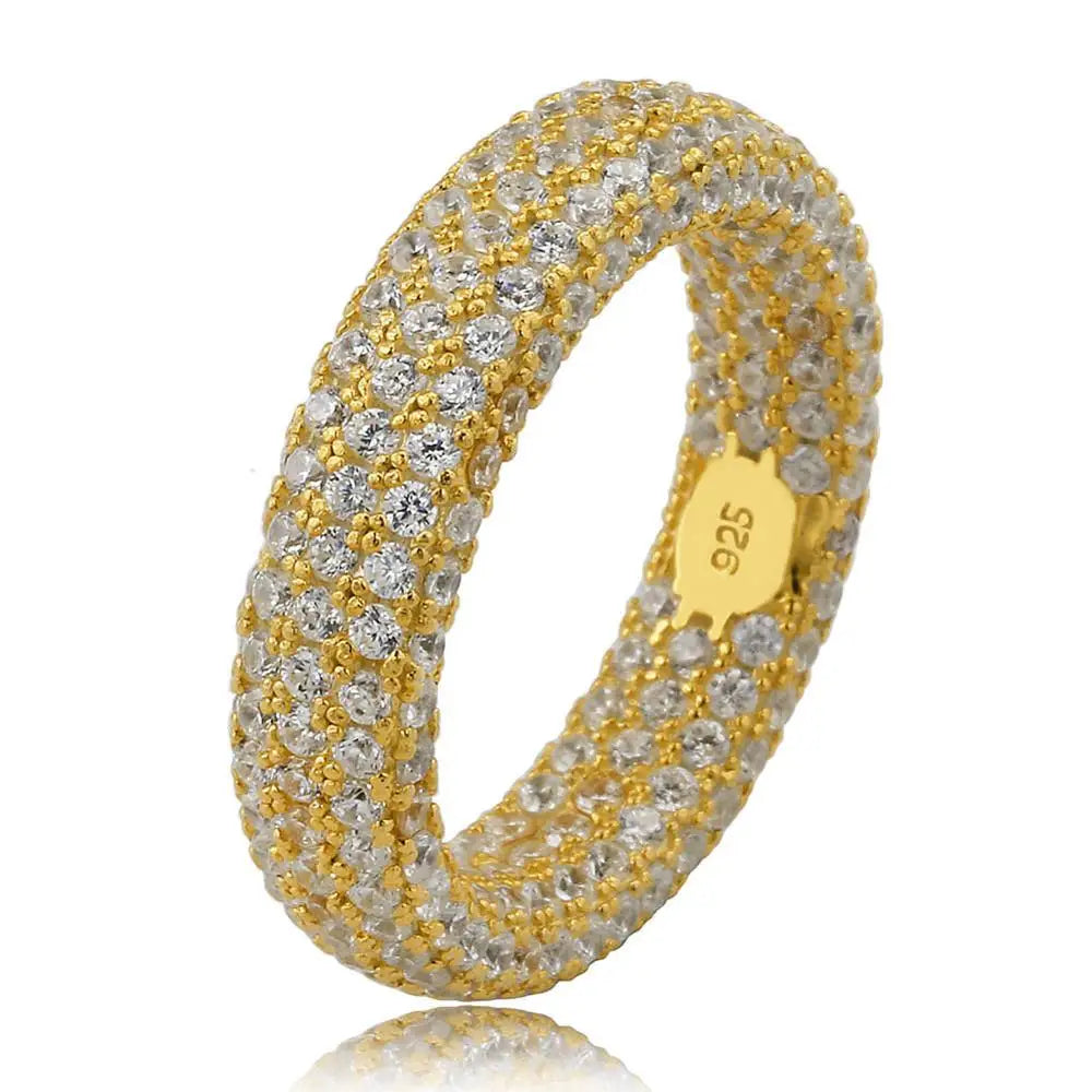 925 Sterling Silver Stamp Full Iced Out Cubic Zirconia Rings