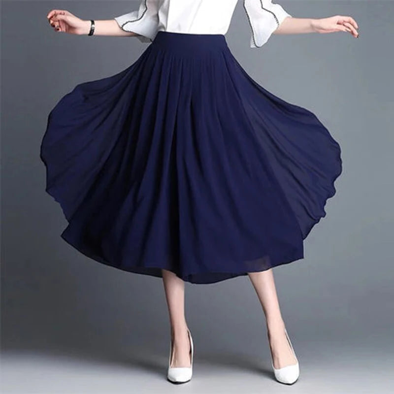 High Waist Slim Chiffon Pants Skirts