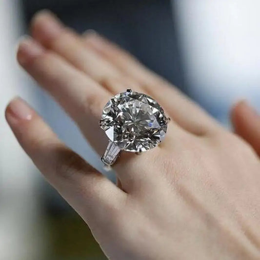 Solitaire Round cut 6ct Sona cz 925 Sterling Silver Engagement Rings