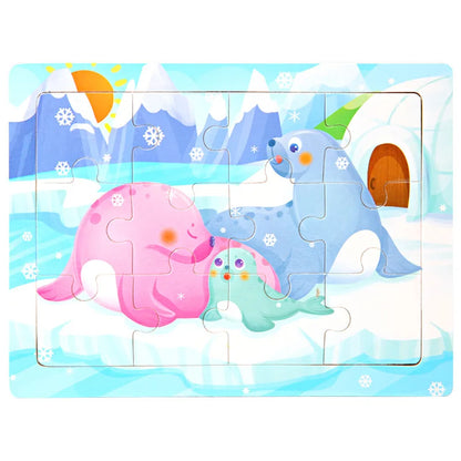 15*11cm 3D Puzzle Cartoon Animals Wood Puzzle Kids
