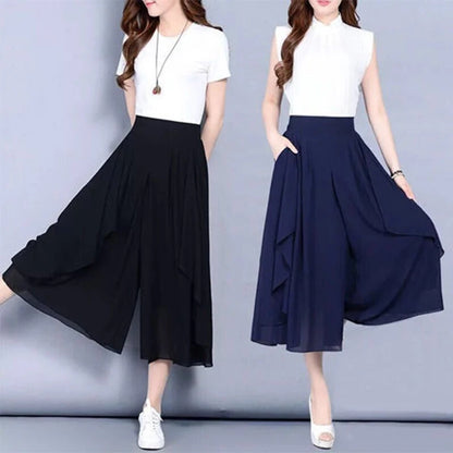 High Waist Slim Chiffon Pants Skirts
