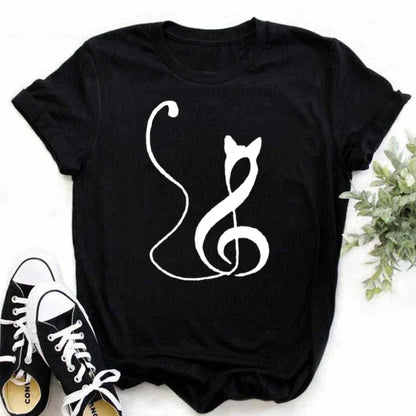 Funny Music Art Short Sleeves Black T-shirt