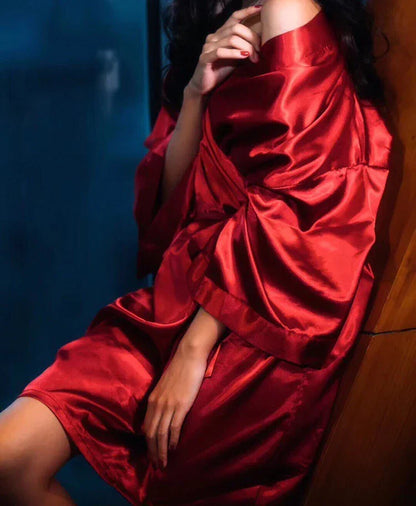 Champagne Bride Wedding Satin Sexy Robe