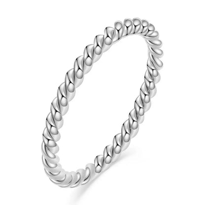 Beads Water Ripple Beaded Stainless Steel Mini Rings