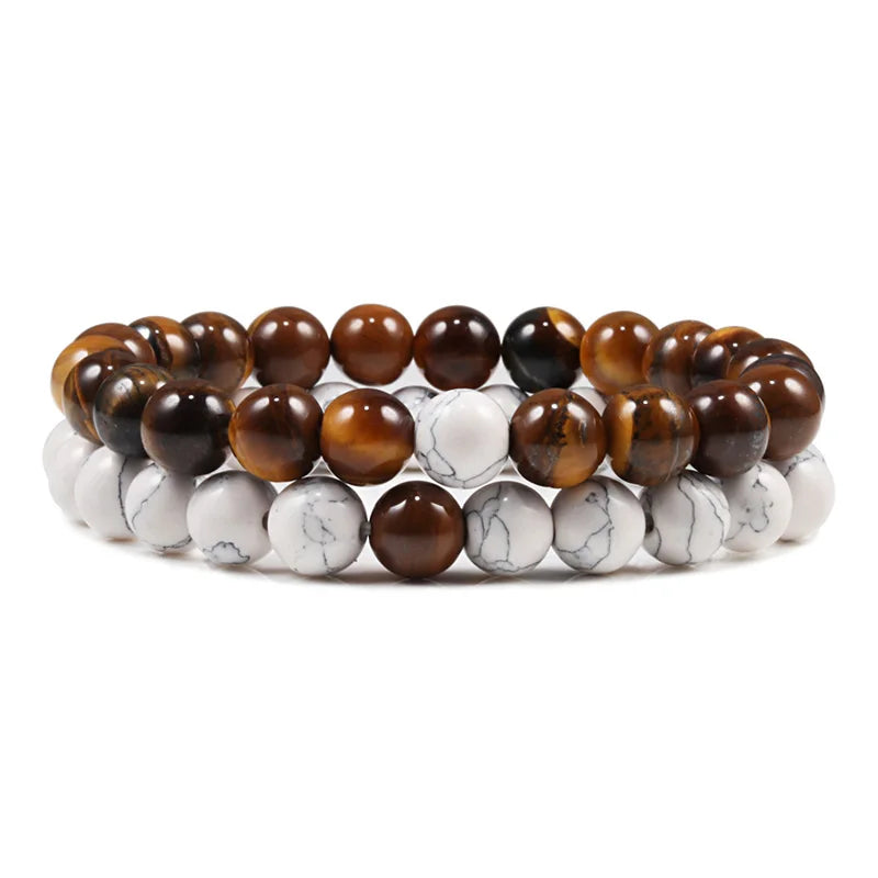 DANA Set Lava Stone Tiger Bracelets